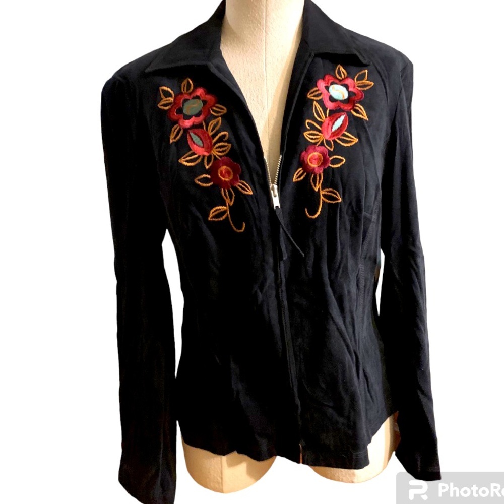 Jordan Blue Label, Small Black Blazer Jacket with embroidery detail.